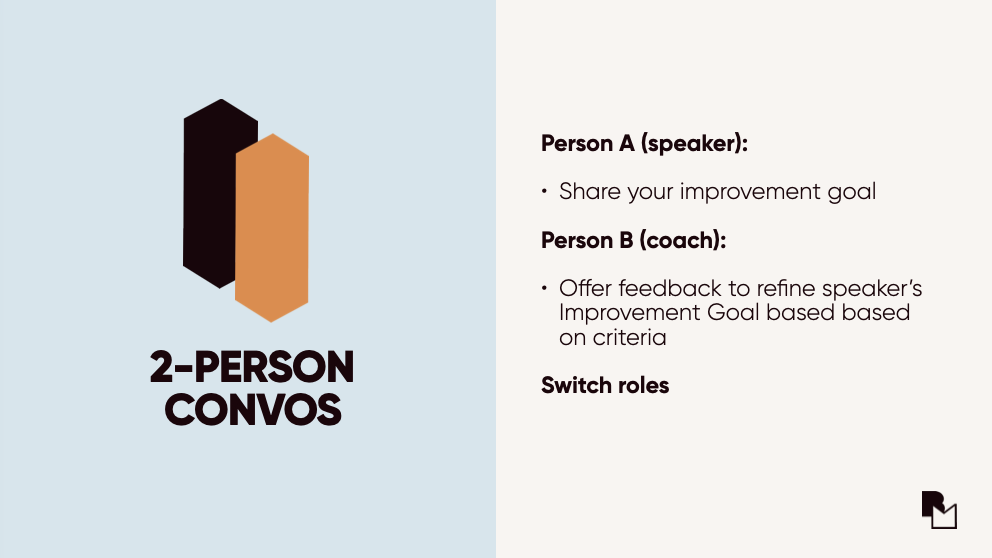 Accountability partner exercise: 2-person conversations