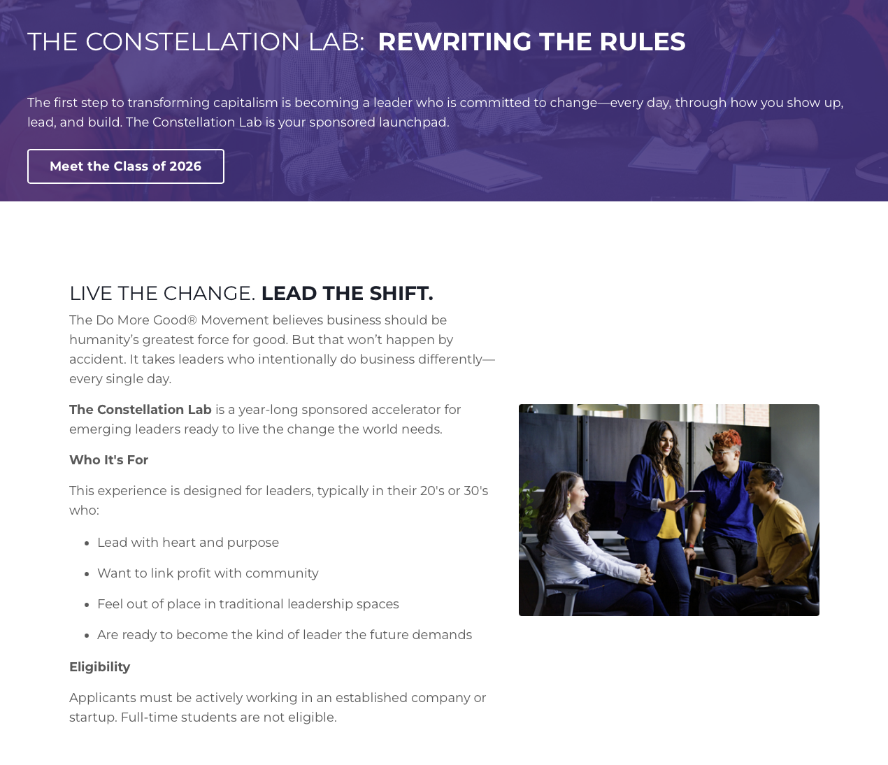 Constellation Lab website and marketing page